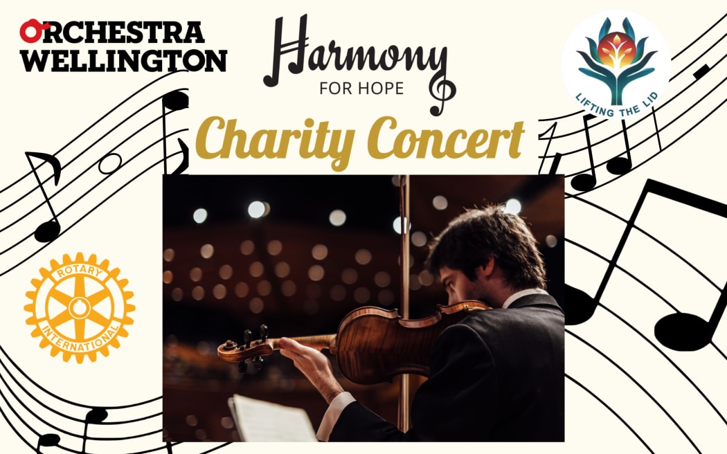 Publicity poster for Harmony for Hope charity concert 2025