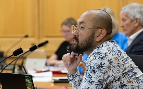 Green MP Lawrence Xu-Nan listens to evidence in Select Committee.