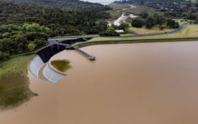 Auckland's Lower Nihotupu Dam after the Auckland Anniversary Weekend flooding.