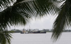 Fillipino tuna fishing vessels on the Madang lagoon