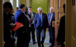 US Senator Lindsey Graham exits after attending a weekly policy lunch on Capitol Hill on 19 May 2026.