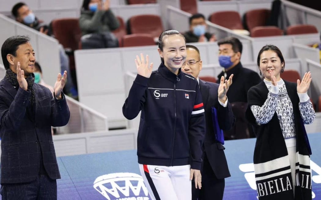 Image released by the editor-in-chief of China's state-owned Global Times  purportedly showing tennis star Peng Shuai.