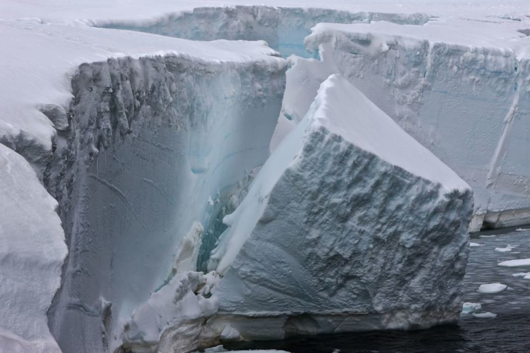 Ice calving.