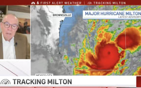 NBC metereologist John Morales reacts to the scale of Hurricane Milton on the air.
