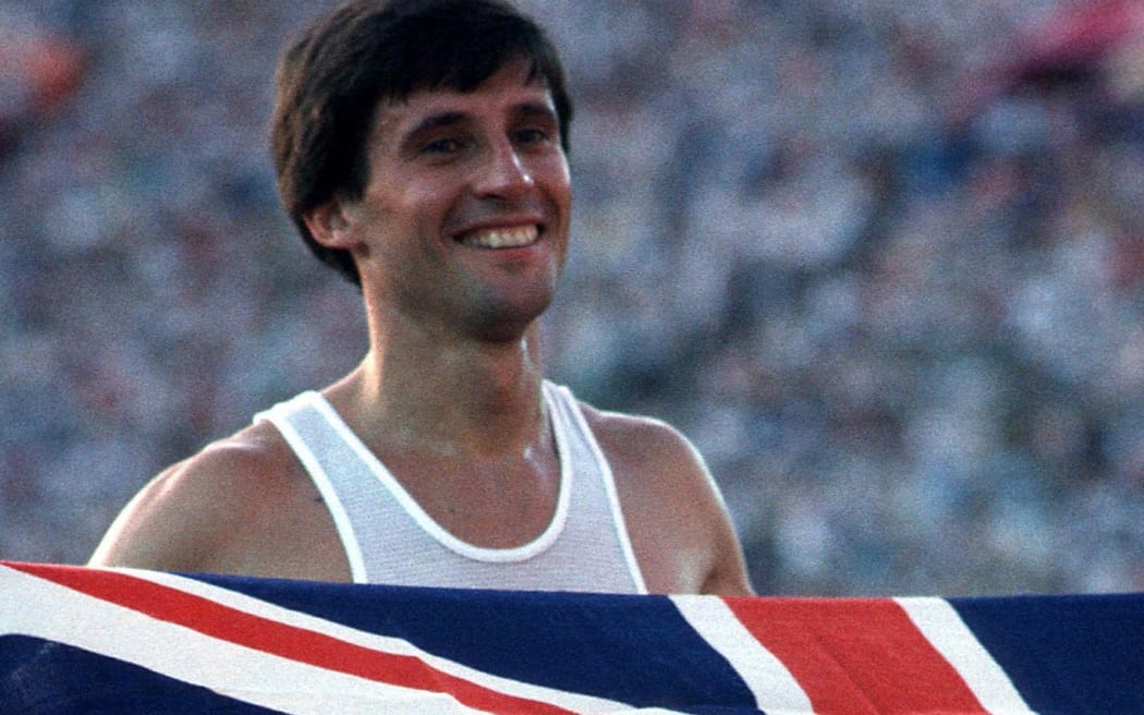 Seb Coe after winning the 1500m gold medal at the 1984 Los Angeles Olympics.