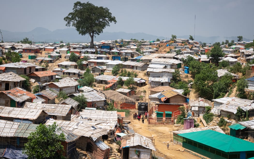 Thousands of Rohingya refugees in a paid labor program to build bridges, drainage infrastructure and reinforce slopes in the Kutupalong and Balukhali refugee camps in Bangladesh.