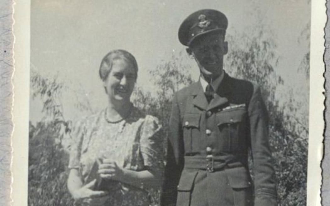 Rhoda and Mac McWhannell during WW II. This image along with Rhoda's journals is now in the Alexander Turnbull Library