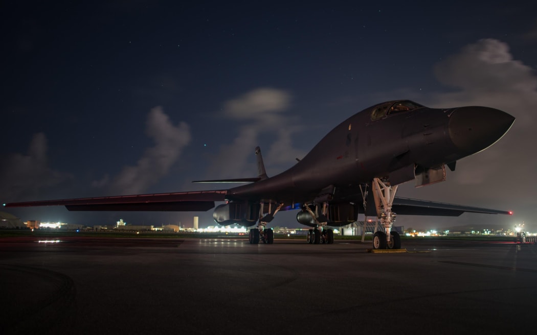 A US bomber at a US military base in Guam.