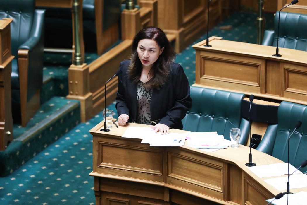 The co-leader of the Green Party Marama Davidson address the House during the last general debate for the 52nd Parliament