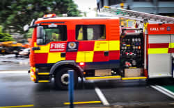 Fire Engine going to  a job
