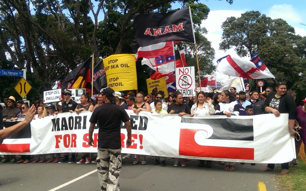 Protest at Waitangi.