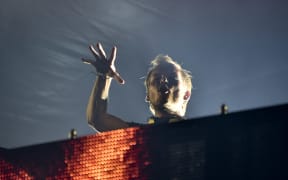 Swedish musician, DJ, remixer and record producer Avicii (Tim Bergling) performing at Pildammsparken in Malmo, southern Sweden.