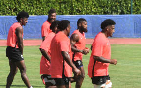 Flying Fijians back in training for the game against Australia in Bordeaux.