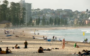 Beachgoers at Manly, Sydney.
