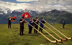 Yodelling in the Swiss alps