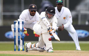 Tom Latham in action on day three of the first cricket Test against Sri Lanka at University Oval, Dunedin, New Zealand. Saturday 12 December 2015. Copyright photo: Andrew Cornaga / www.photosport.nz