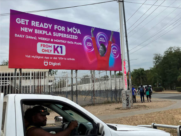 A Digicel Pacific billboard in Port Moresby, Papua New Guinea.