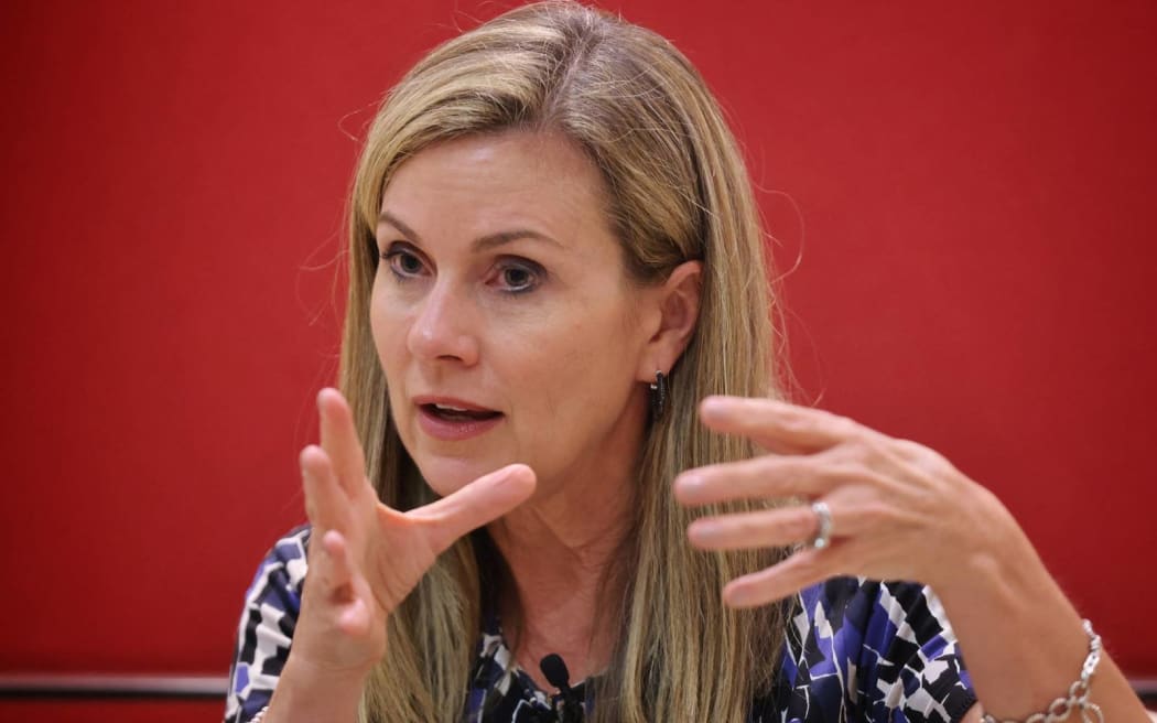 Julie Inman Grant,  eSafety commissioner, 25 September 2023.  eSafety, established in 2015,  is Australia’s online safety regulator. (Photo by Jason Quah / ST / SPH Media via AFP)