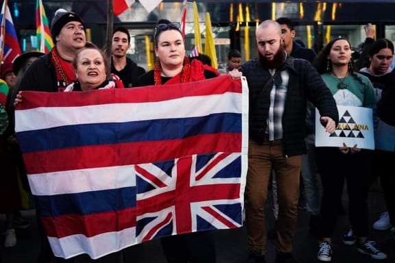 Mauna Kea rally in Aotea square