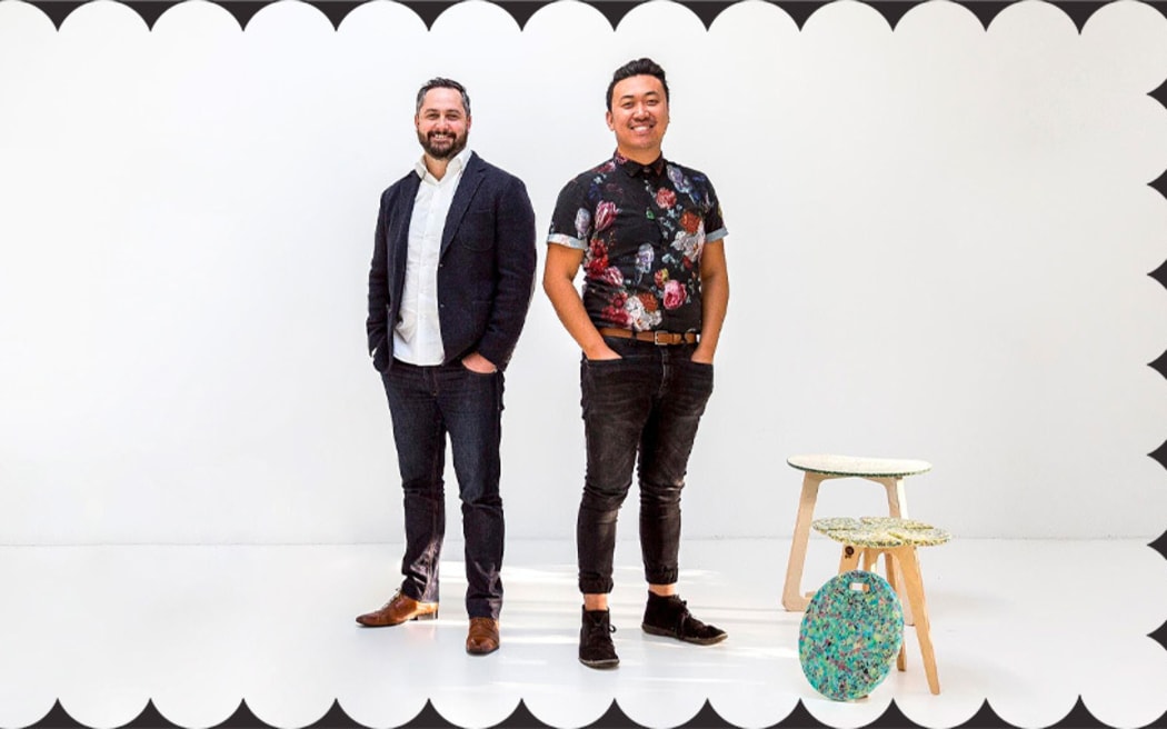 Critical plastic recycling startup co-founders Adam Ransfield and Rui Peng.