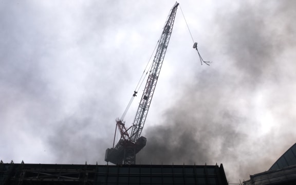Smoke seen billowing near SkyCity convention centre where a fire has broken out.