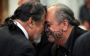 Pita Sharples welcoming iwi of the Wairoa district in northern Hawke's Bay.