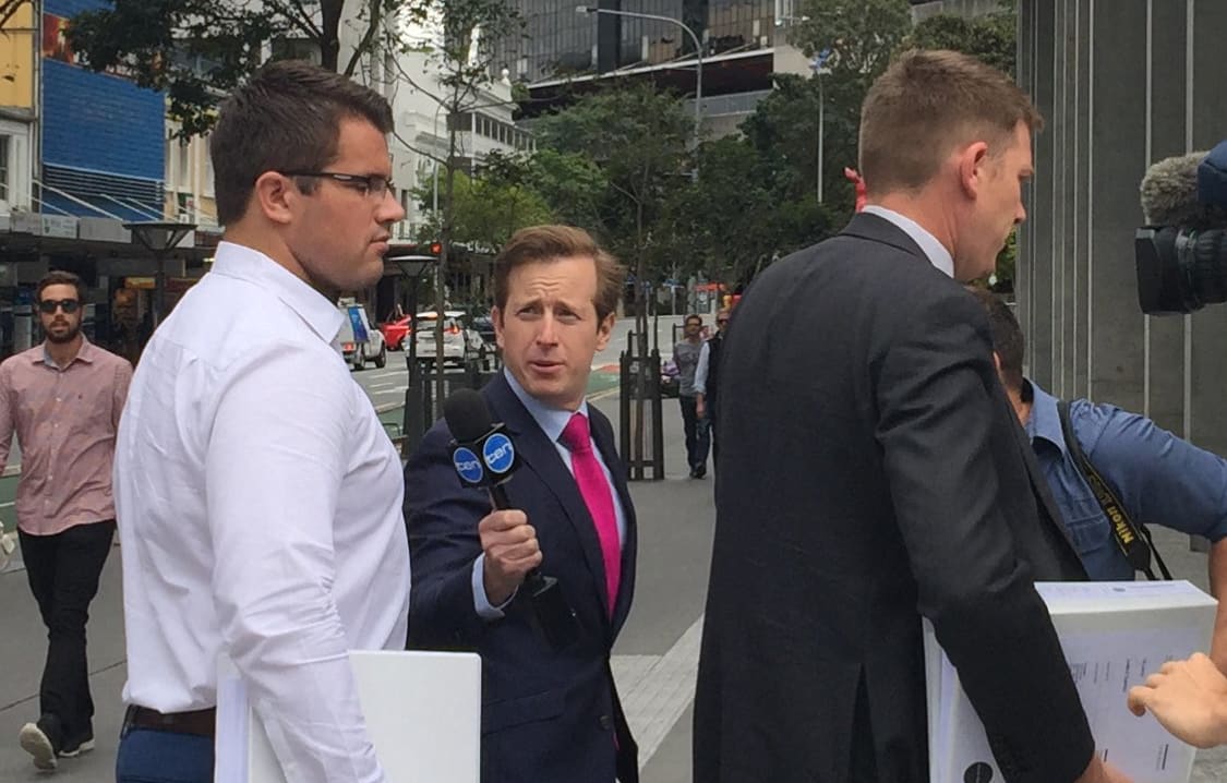 Gable Tostee arrives in court.