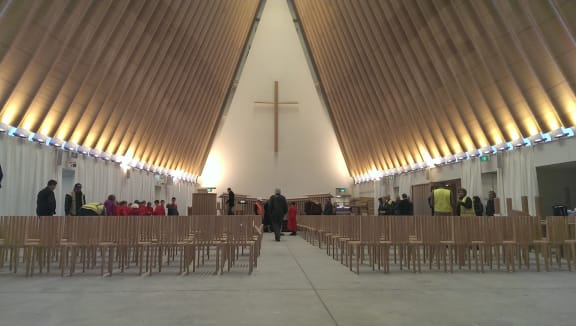 The building was designed by Japanese architect Shigeru Ban.