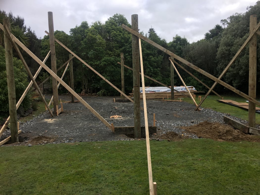 Foundations of the new carving studio.