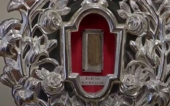 Fragment of wood reputed to be from the manger where Jesus - Christmas gift from Pope to Bethlehem: A relic of Jesus' manger