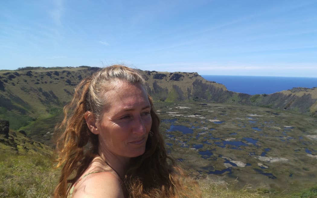 Lisa Allan during her five week stay on Rapa Nui