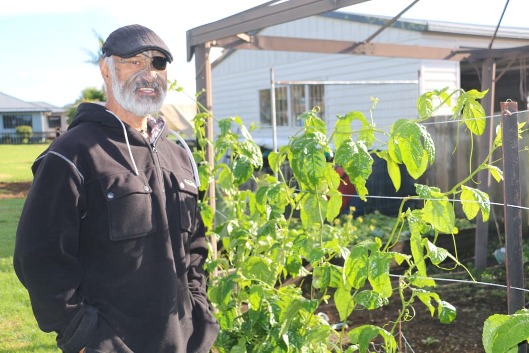 Maara Kai - growing organic food is one of Te Kehukehu's hobbies.