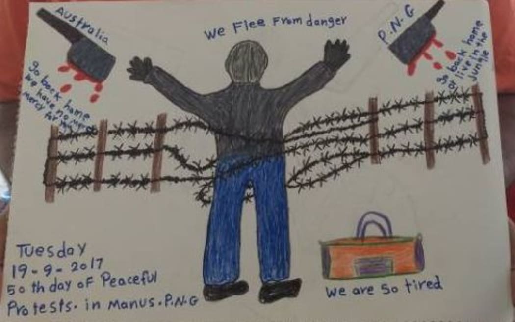 A detainee's picture marking the 50th day of protest action.