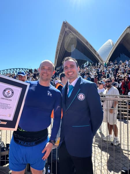 This man is a record-breaker for most underpants worn in a marathon.
