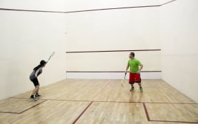 squash game in progress