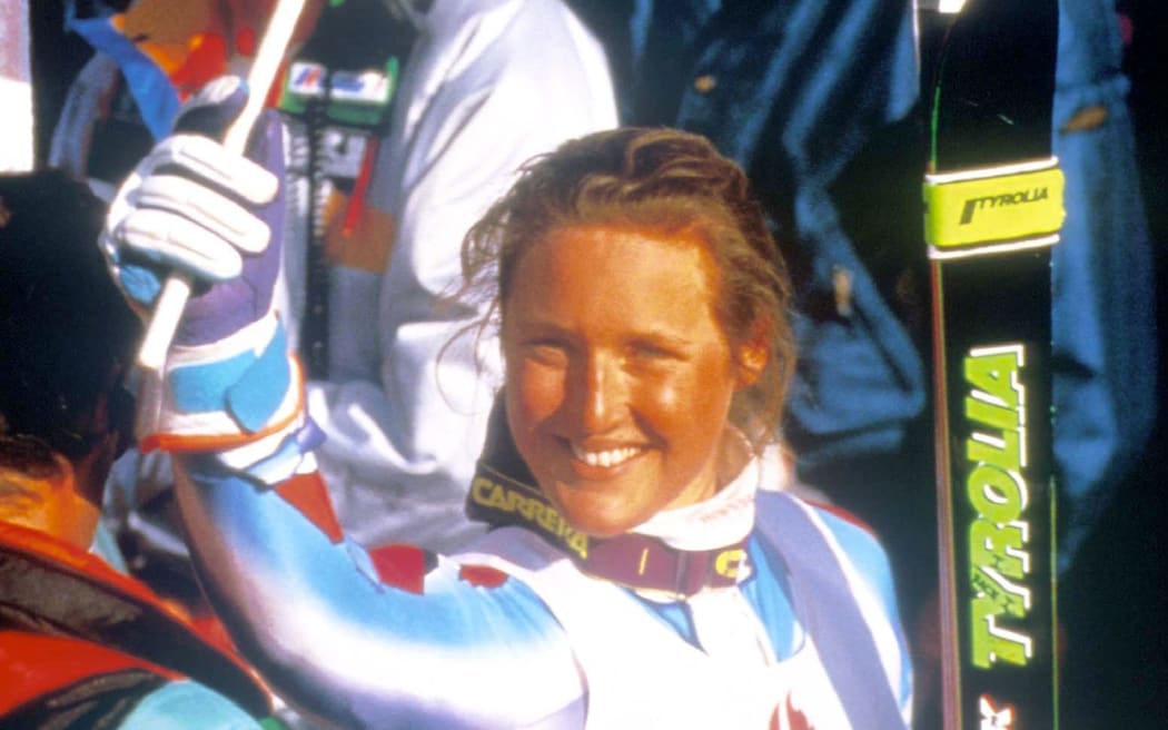 Annelise Coberger (NZ) during the Albertiville Olympics. 1992.