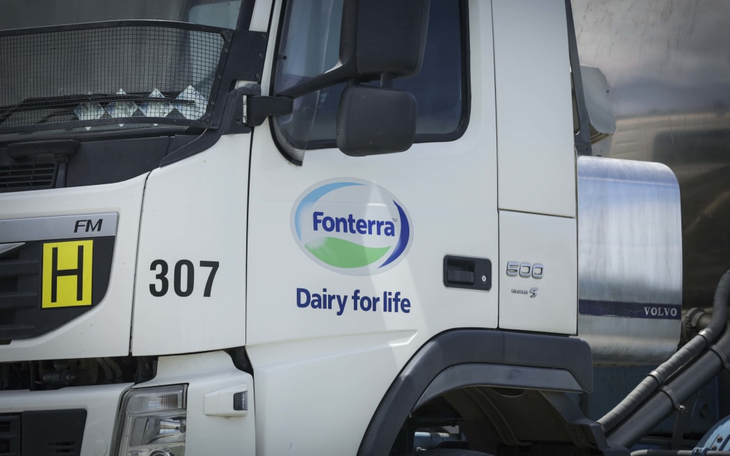 Fonterra milk truck picking up Simon Mackle's milk.