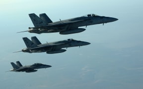 US Navy F-18E Super Hornets involved in strikes on IS.