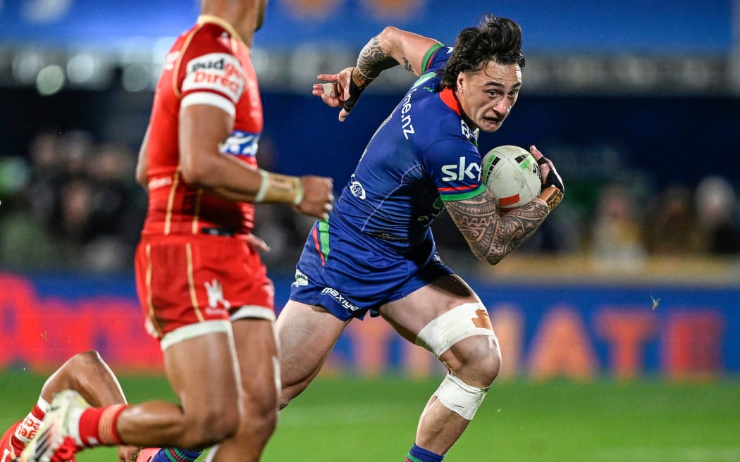Charnze Nicoll-Klokstad of the Warriors, NZ Warriors v Dolphins.
