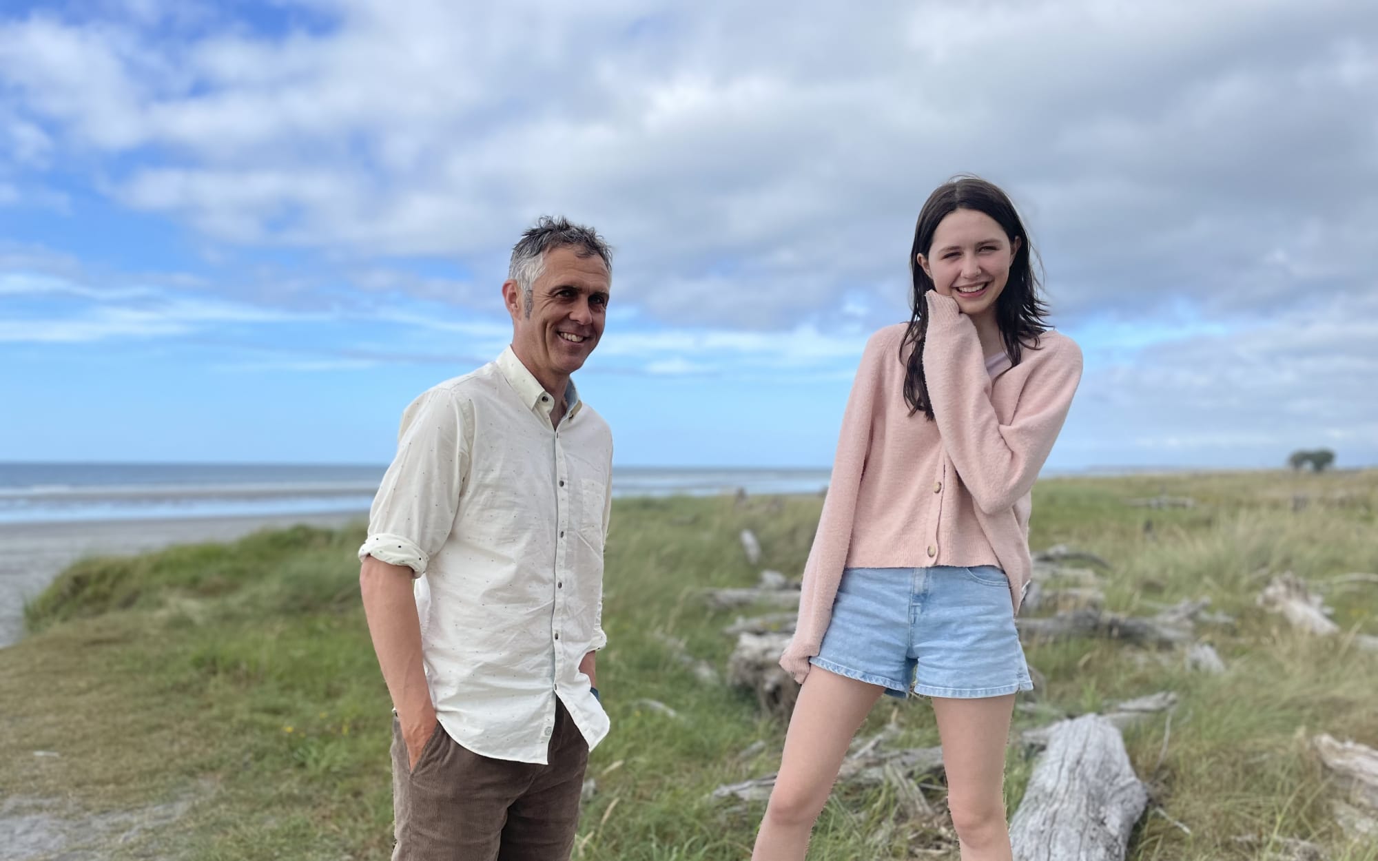Glen Scanlon and daughter Eve Scanlon, Carter's Beach, Westport.