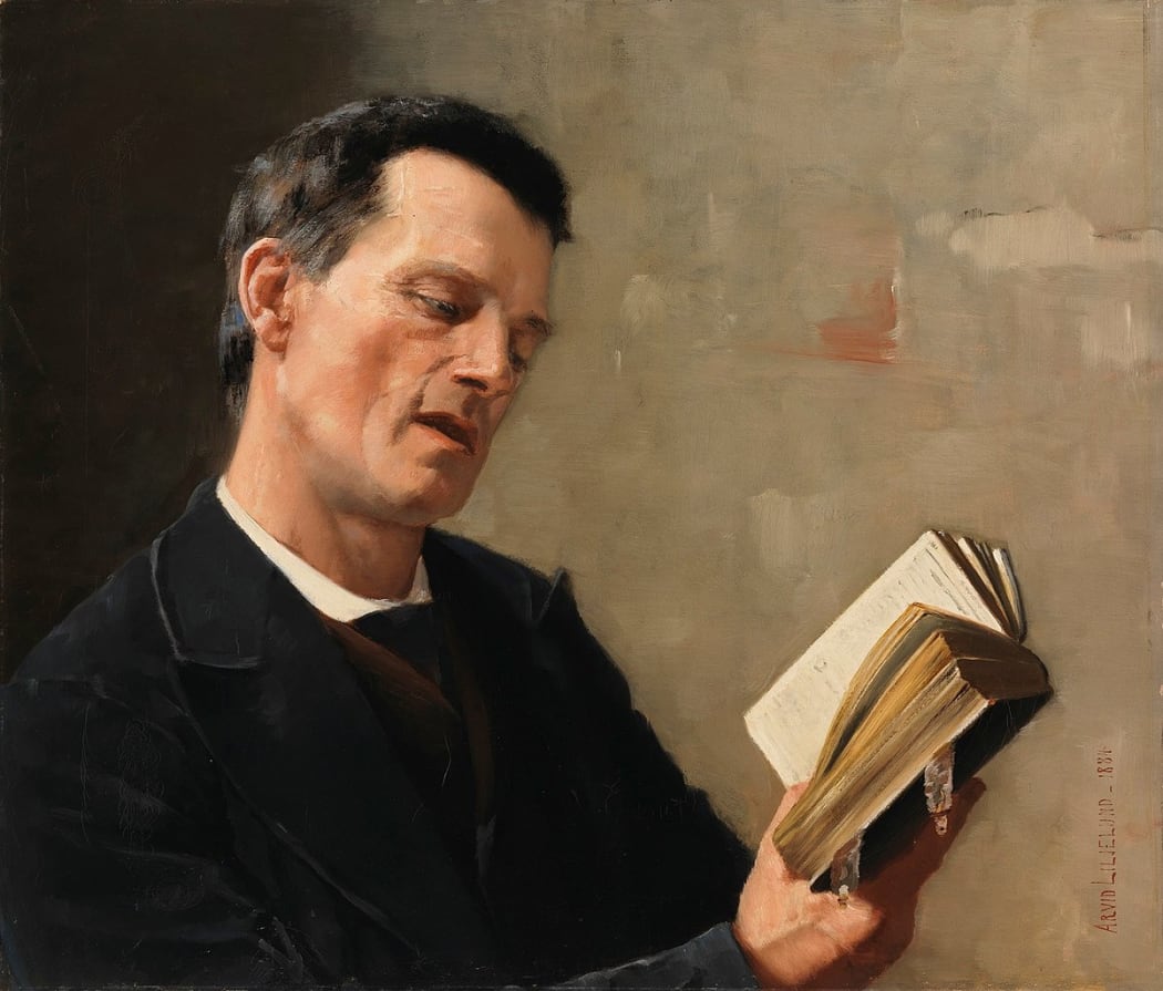 Man singing hymn (Arvid Liljelund, 1884,  Finnish National Gallery)