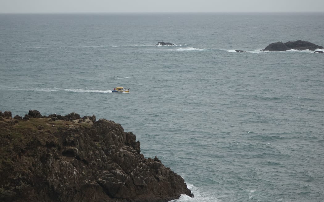 The Coastguard searching near Lion Rock where the man was last seen.