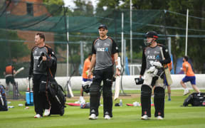 Colin Munro, Tim Southee and Henry Nicholls. Black Caps Training session at Edgbaston.