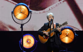 2017 Inductee Joan Baez performs onstage at the 32nd Annual Rock & Roll Hall Of Fame Induction Ceremony at Barclays Center on April 7, 2017 in New York City.