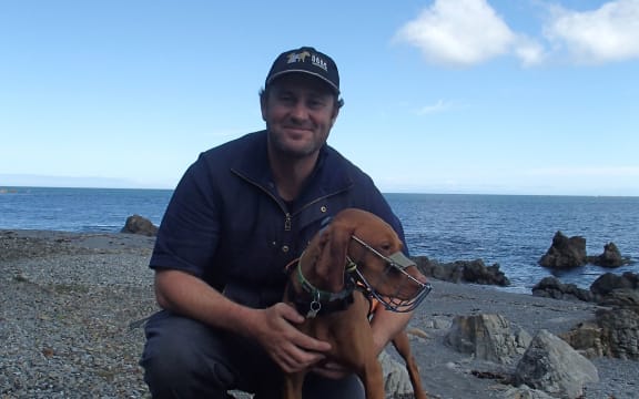 Alastair Judkins and his Hungarian vizsla Mena.