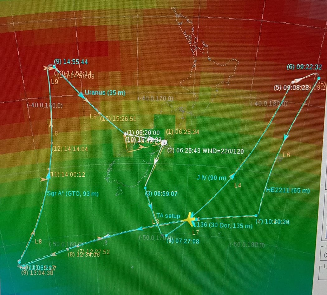 Flight path for SOFIA flight 422.