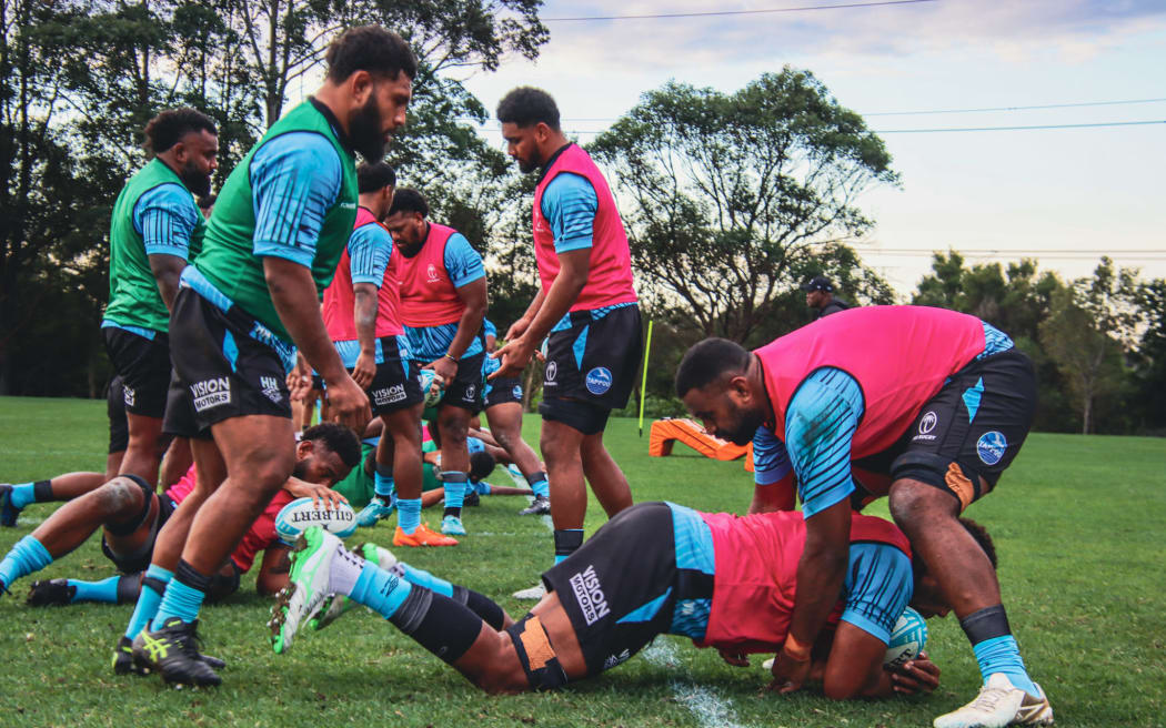 The Flying Fijians training in Sydney this week ahead of Sunday's clash against the Wallabies.