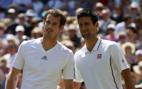 Andy Murray (L) and Novak Djokovic