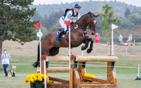 Shane Rose rides Virgil during the Cross Country at the 2022 world championships in Rome.