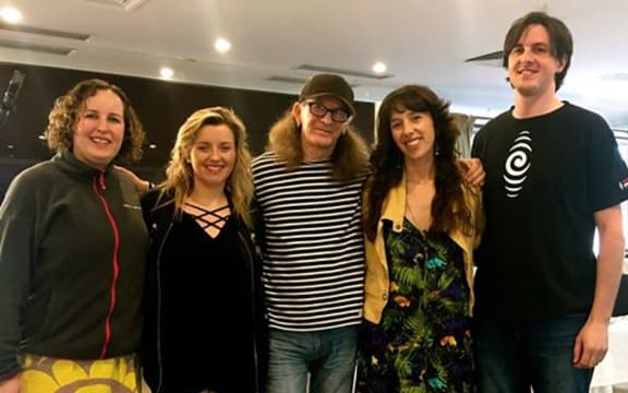 9 Bach with Trevor Reekie and RNZ engineer Will Saunders